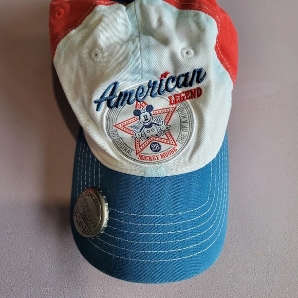 Disney Parks Mickey Mouse Baseball Hat Bottle Opener‎ Adjustable Americana Cap - Picture 11 of 11